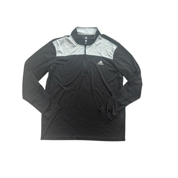 Adidas Mens Long Sleeve 1/4 Zip Golf Shirt Black Large Lightweight‎ - Picture 1 of 3